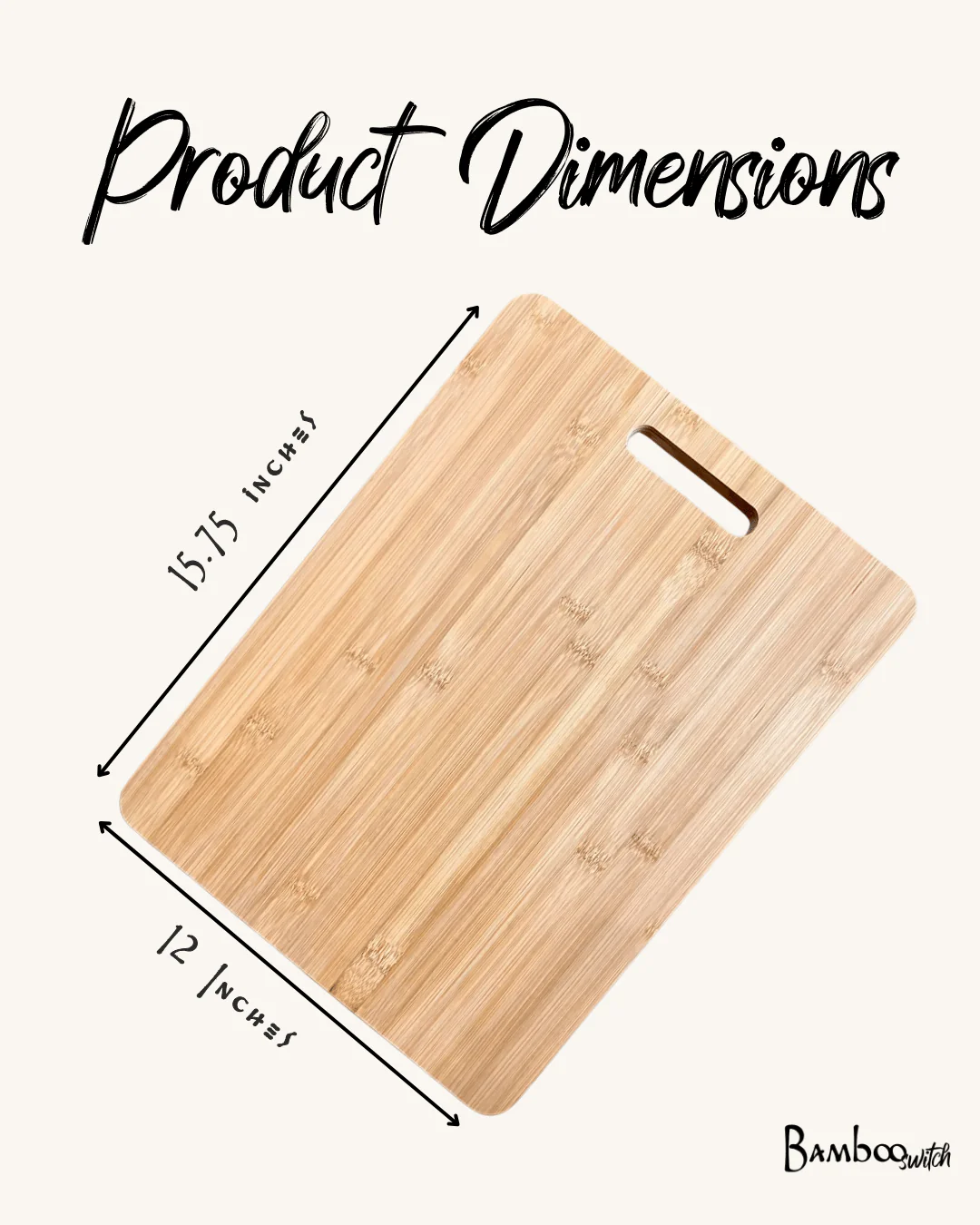 16" Bamboo Cutting Board with Handle - Image 4