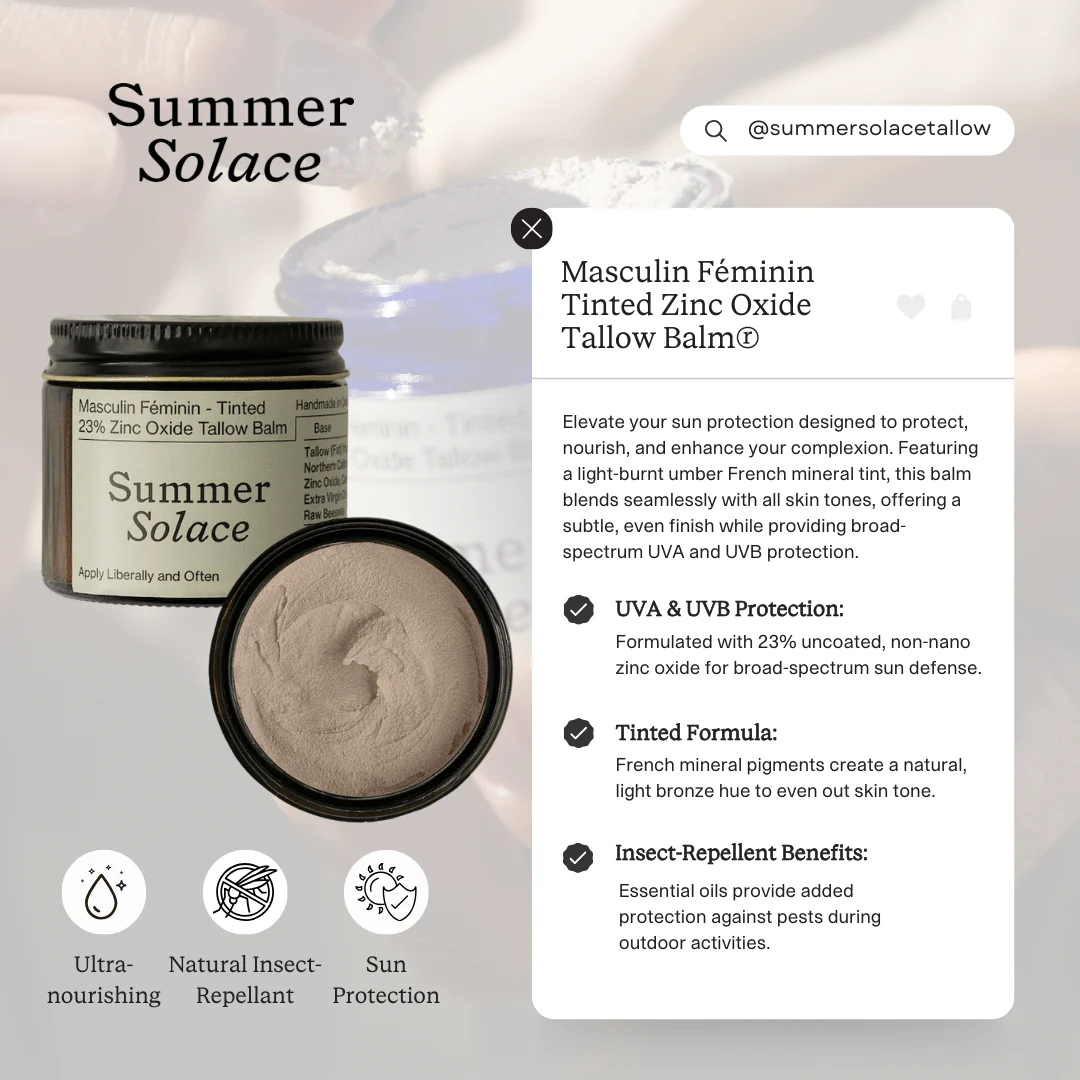23% Non-Nano Zinc Tinted Tallow Balm | Scented - Image 10