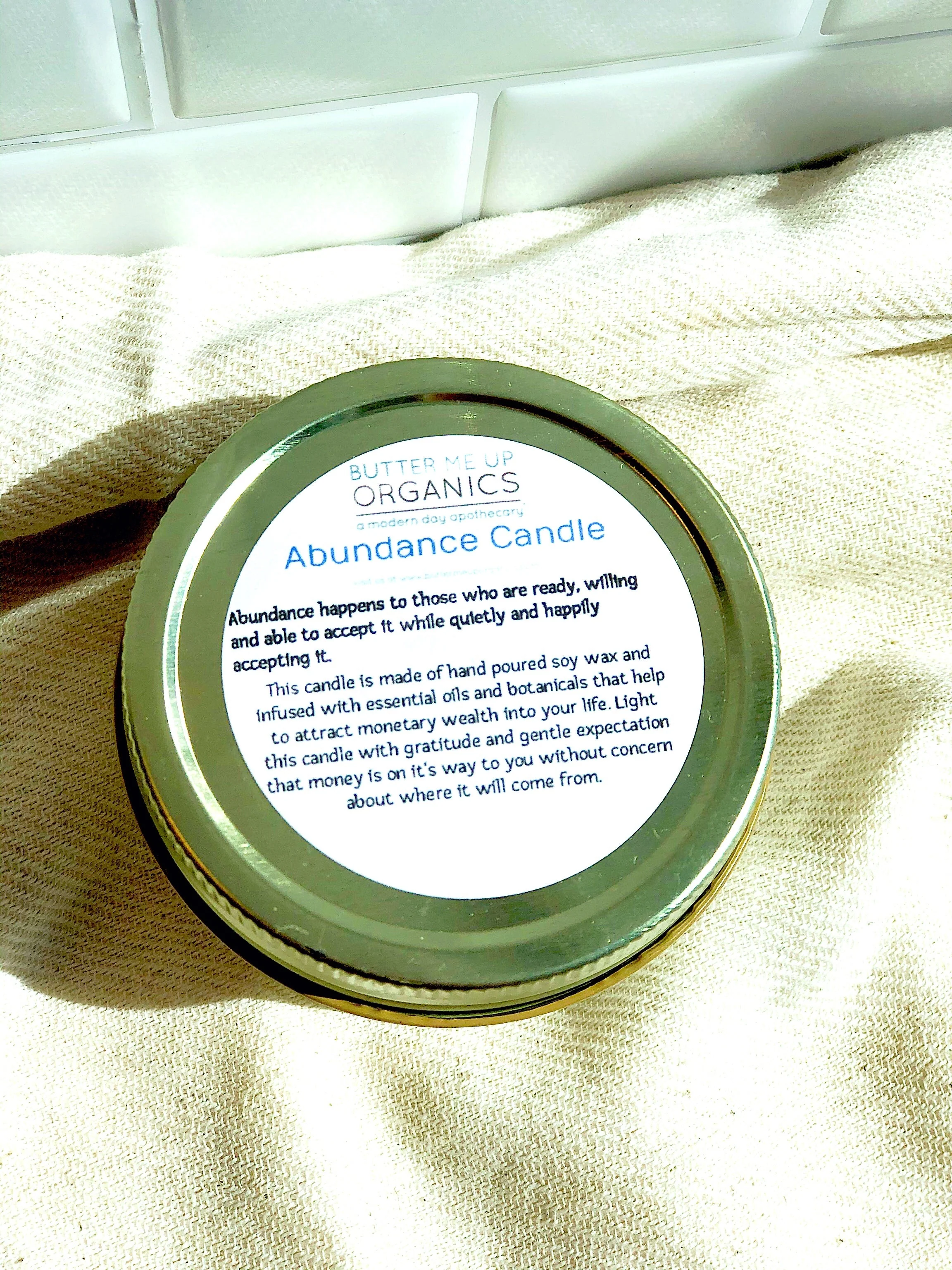 Abundance Candle / Ritual Candle / Intention Candle / Hand Poured Candle / Soy Wax Candle/ Butter Me Up Organics / Good Luck Candle / Money - Image 3