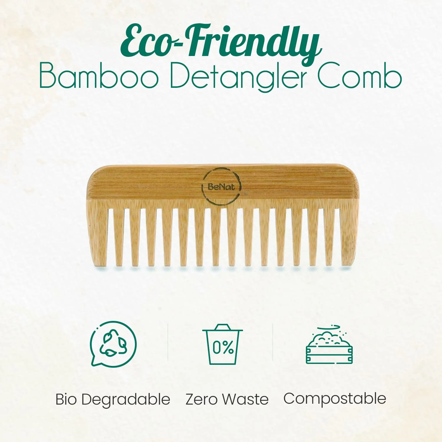 All-Natural Bamboo Hair Comb - Image 4