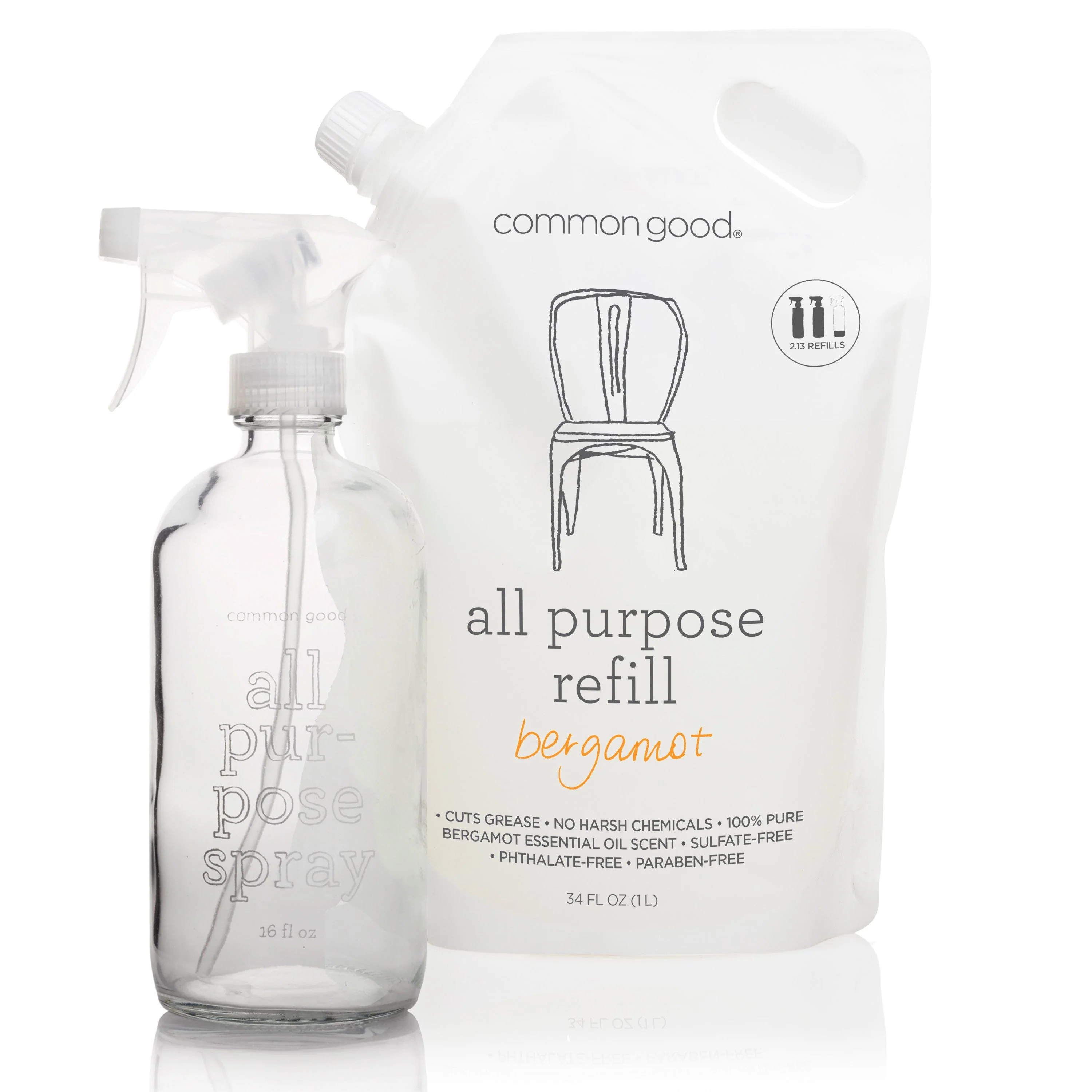 All Purpose Cleaner Refill Pouch and Glass Bottle Set - Image 4