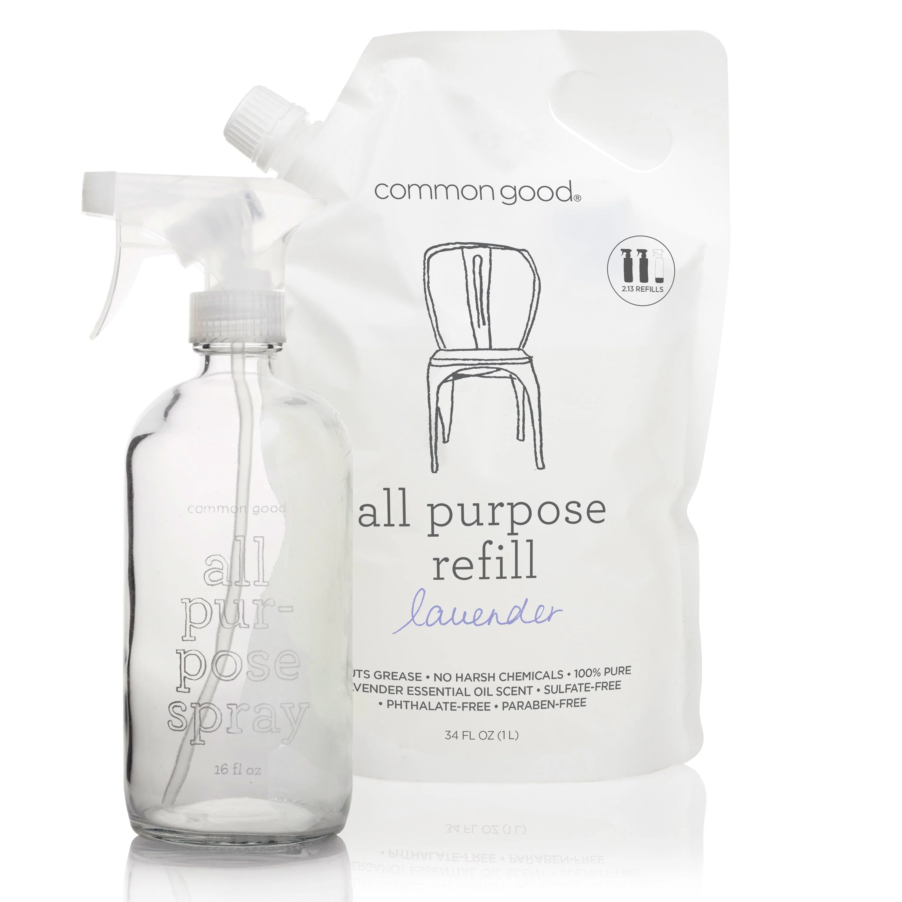 All Purpose Cleaner Refill Pouch and Glass Bottle Set - Image 5