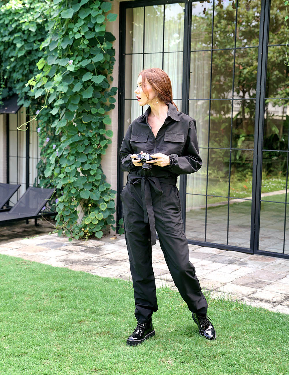 AMELIA Recycled Travel Jumpsuit in Black - Image 3