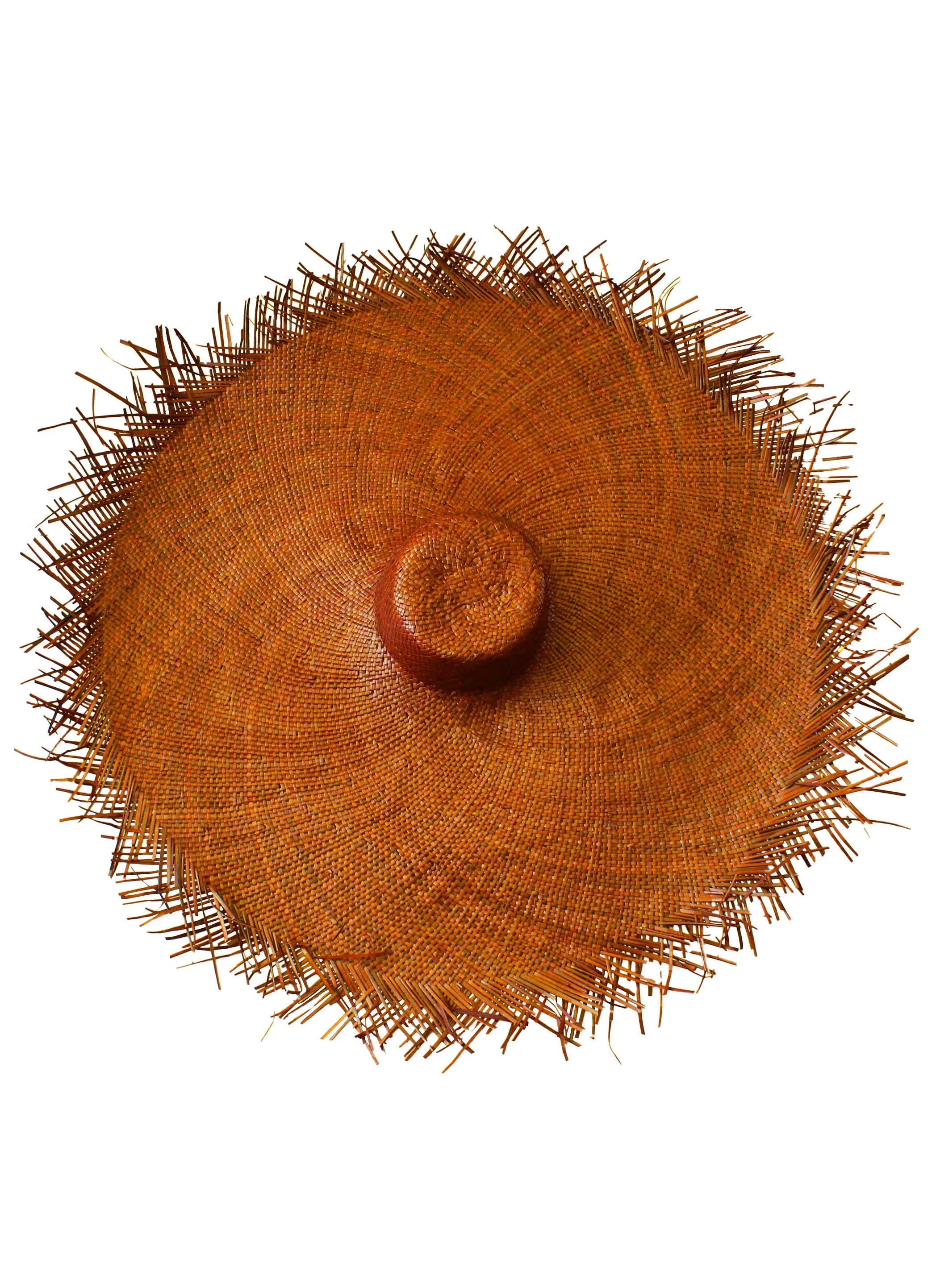 AMORA Oversized Woven Straw Hat in Burnt Caramel - Image 2