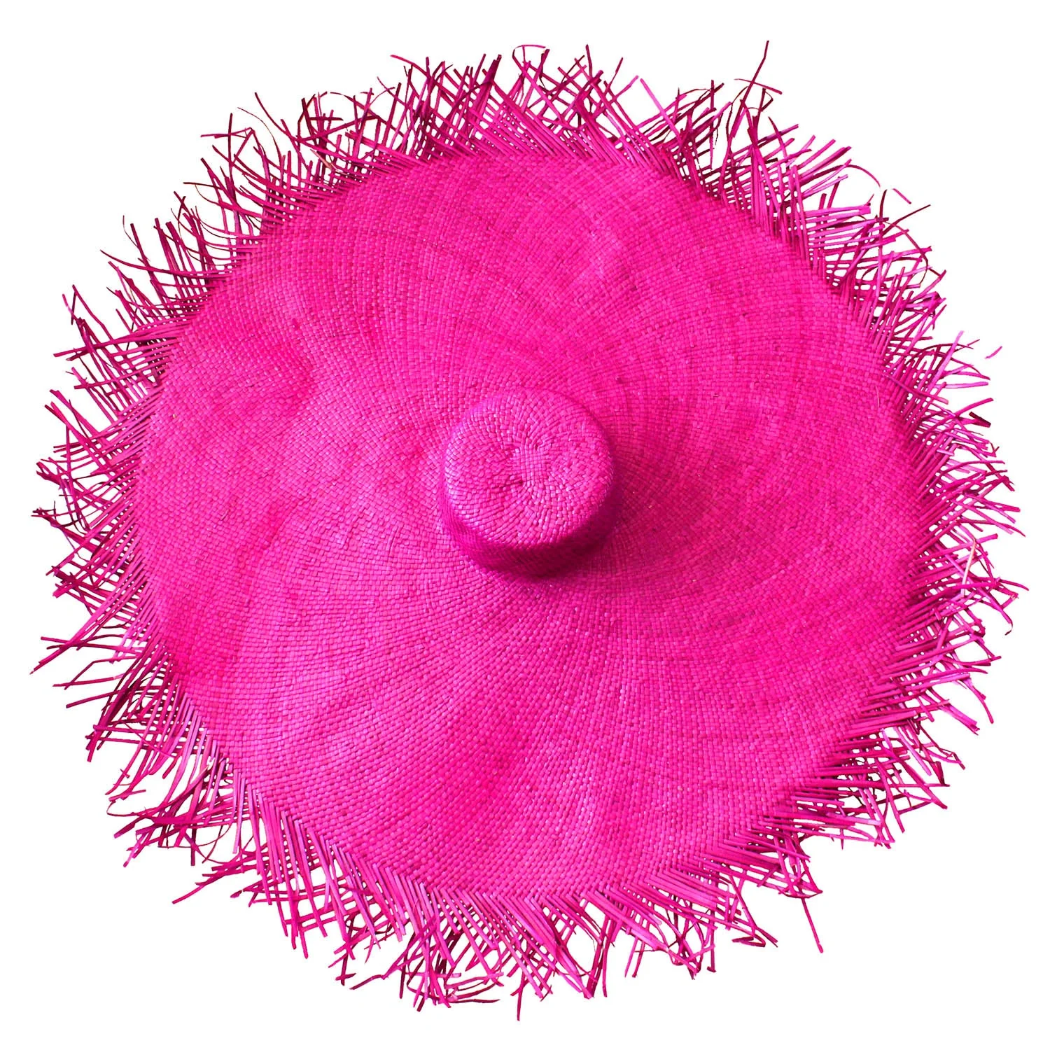 AMORA Oversized Woven Straw Hat in Hot Pink - Image 6
