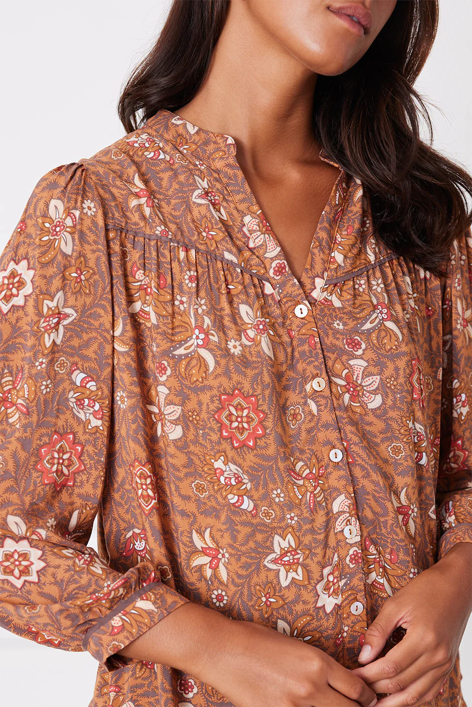 Anna Shirt in Folk Floral Print - Image 5