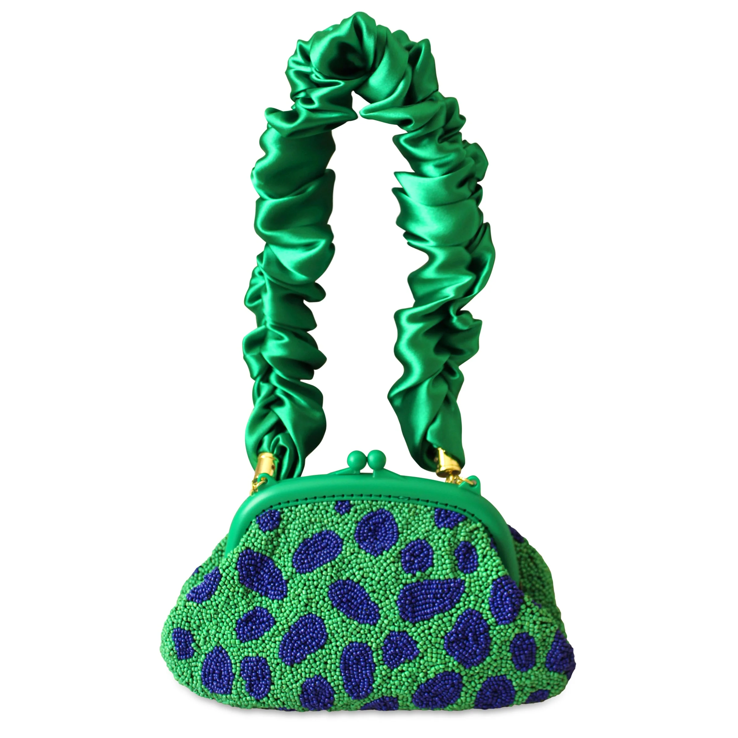 ARNOLDI JADE Hand-beaded Clutch Bag In Lush Green & Blue - Image 2