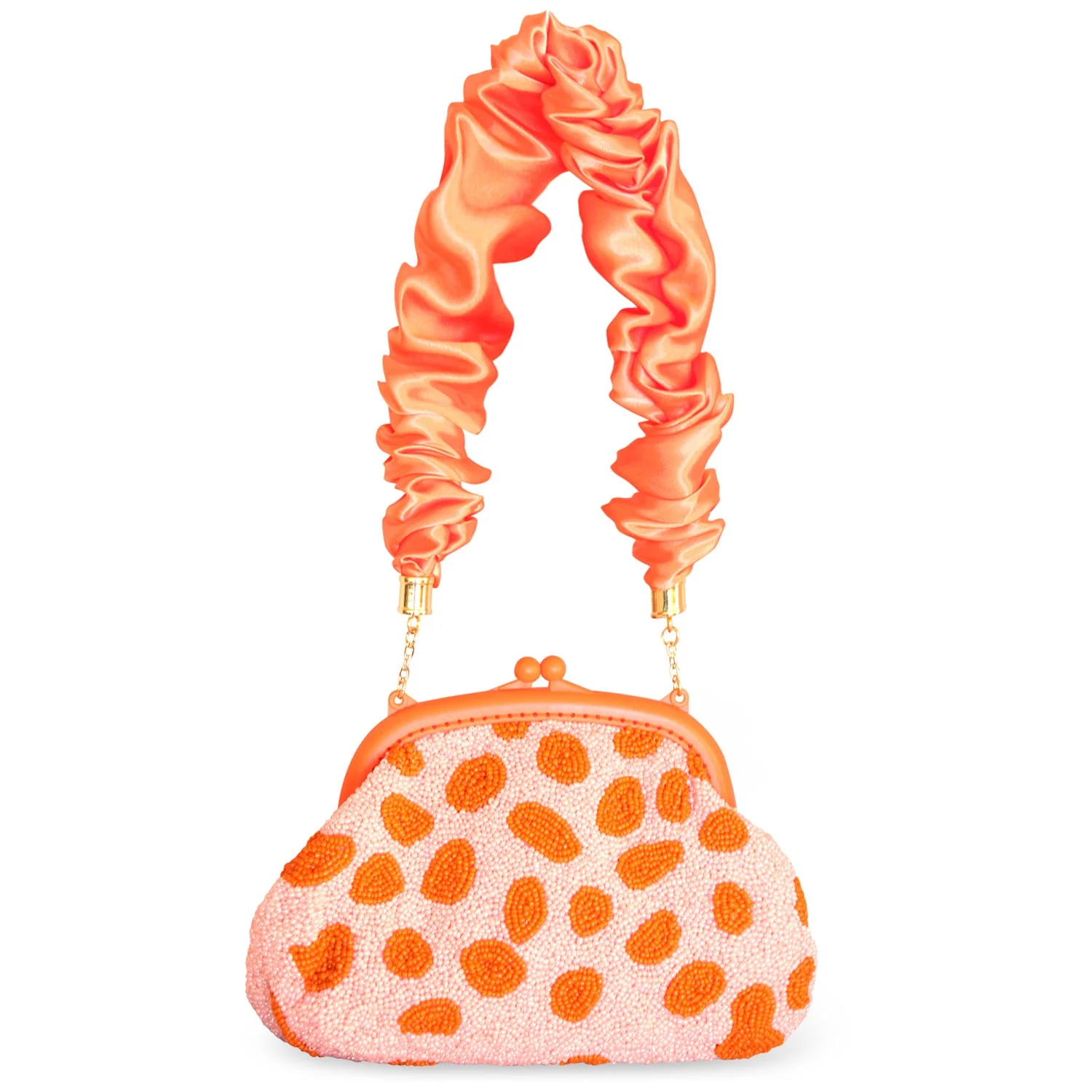 ARNOLDI PEACHPUFF Hand-beaded Clutch Bag In Orange & Peach - Image 5
