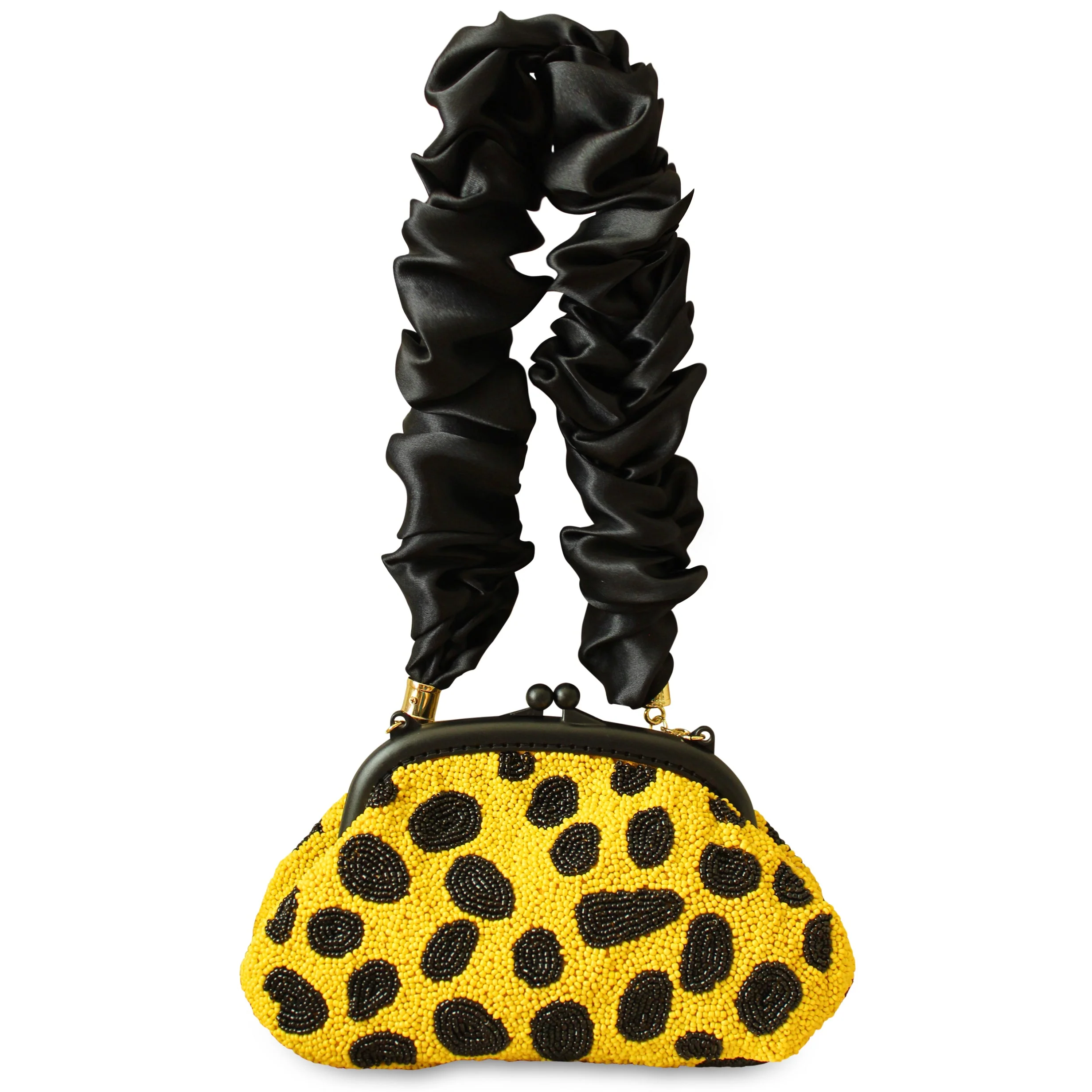 ARNOLDI VENOM Hand-beaded Clutch Bag In Black & Yellow - Image 2