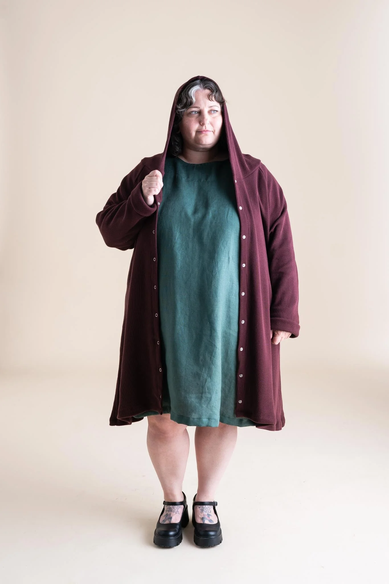 Atlas Cardigan in Wine - Image 3