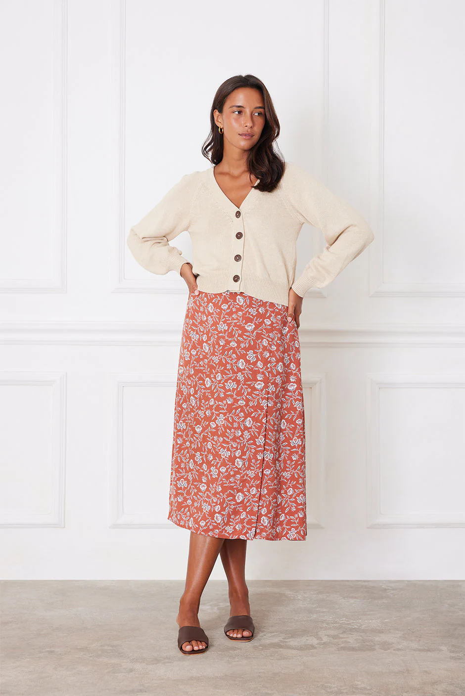 Avery Skirt in Adobe Floral - Image 2