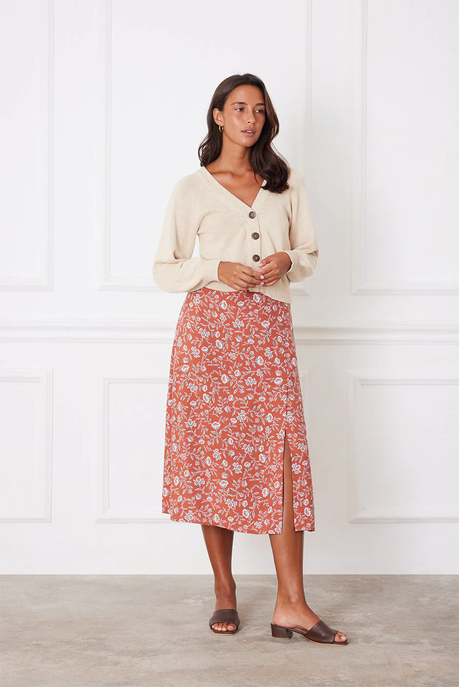 Avery Skirt in Adobe Floral - Image 3