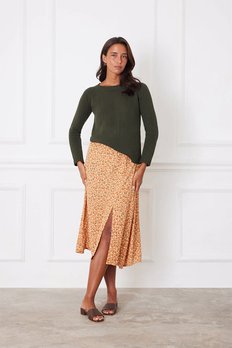 Avery Skirt in Chai Ditsy - Image 2