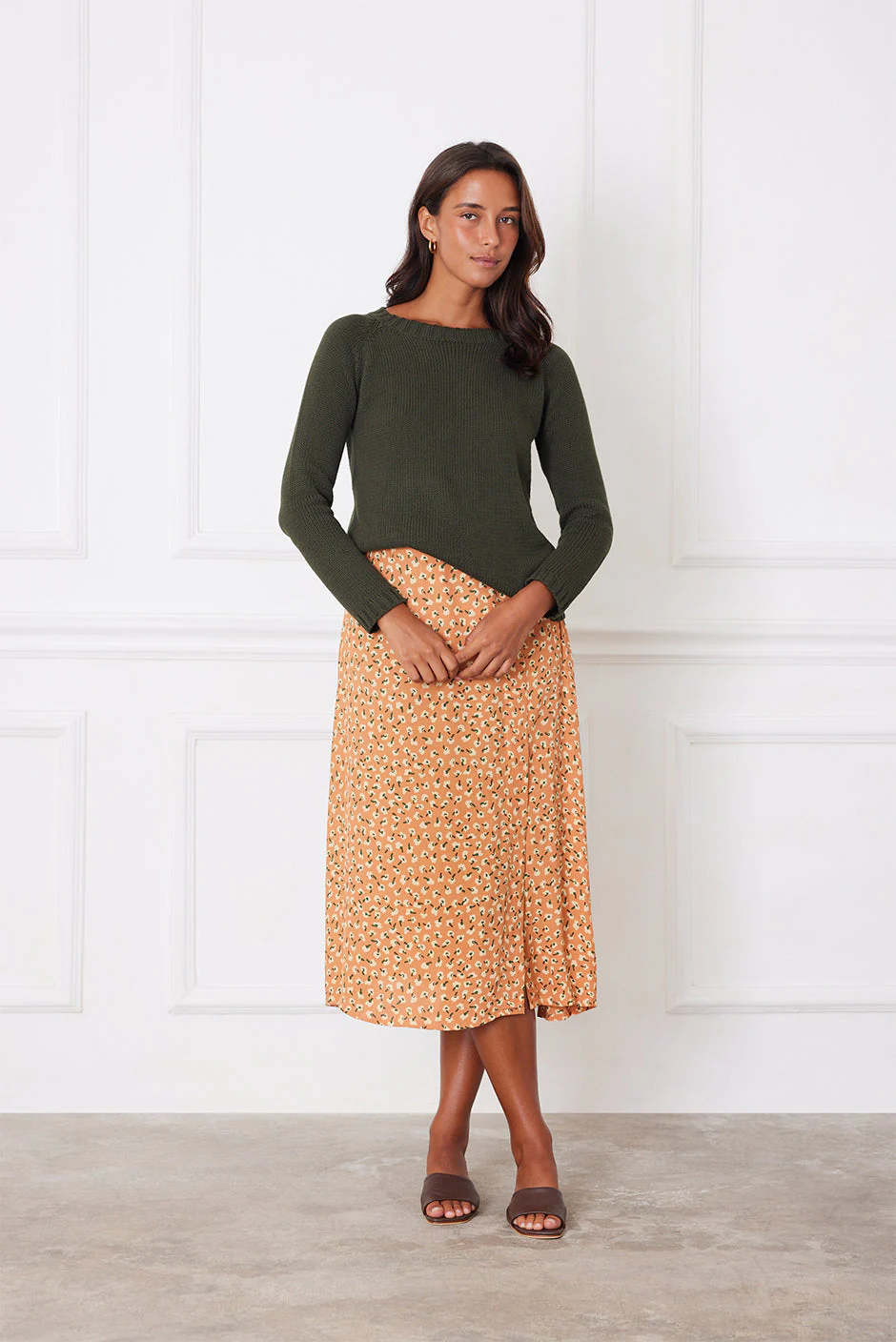Avery Skirt in Chai Ditsy - Image 3