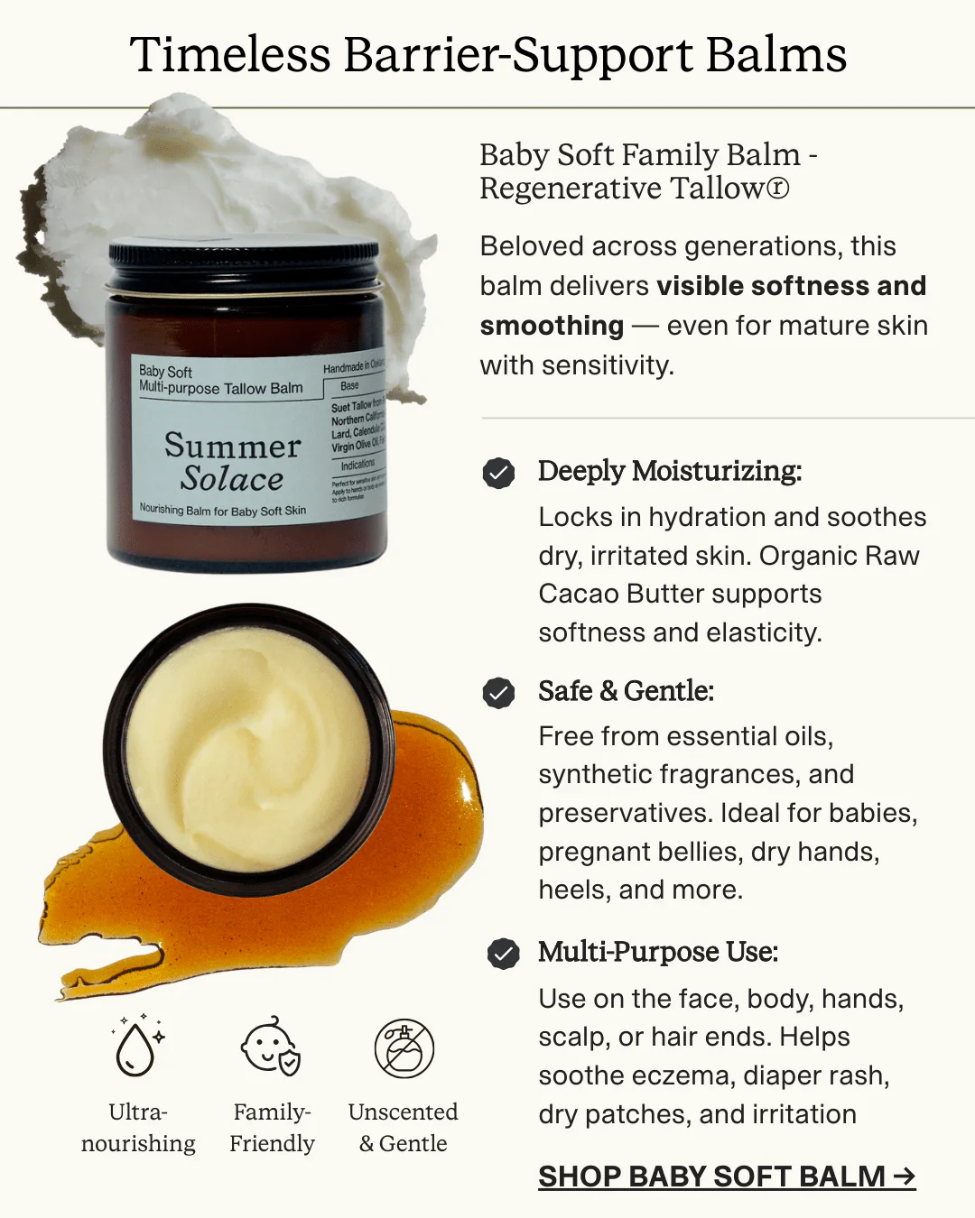 Baby Soft Family Balm – Gentle & Nourishing | Unscented, Leaf Lard & Cacao - Image 4