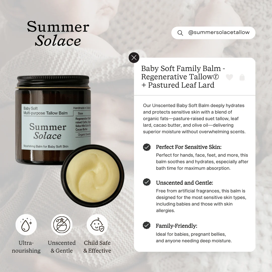 Baby Soft Family Balm – Gentle & Nourishing | Unscented, Leaf Lard & Cacao - Image 7