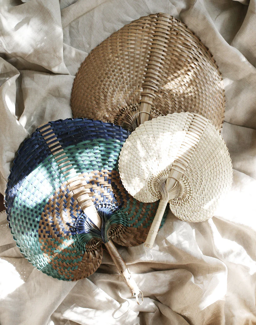 Balinese Woven Hand Fan "Ono" Toasted - Image 2