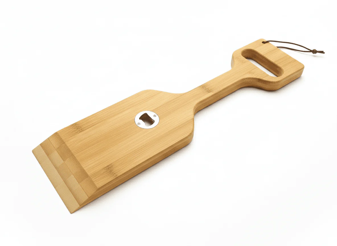 Bamboo 3-in-1 Grill Scraper, Spatula & Bottle Opener - Image 2