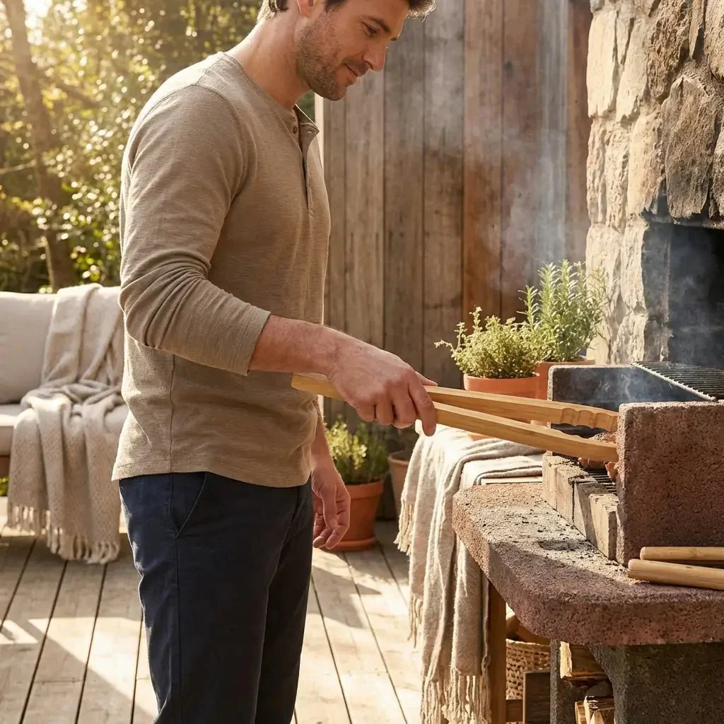 Bamboo Barbecue Grilling Tong 19" - Image 2