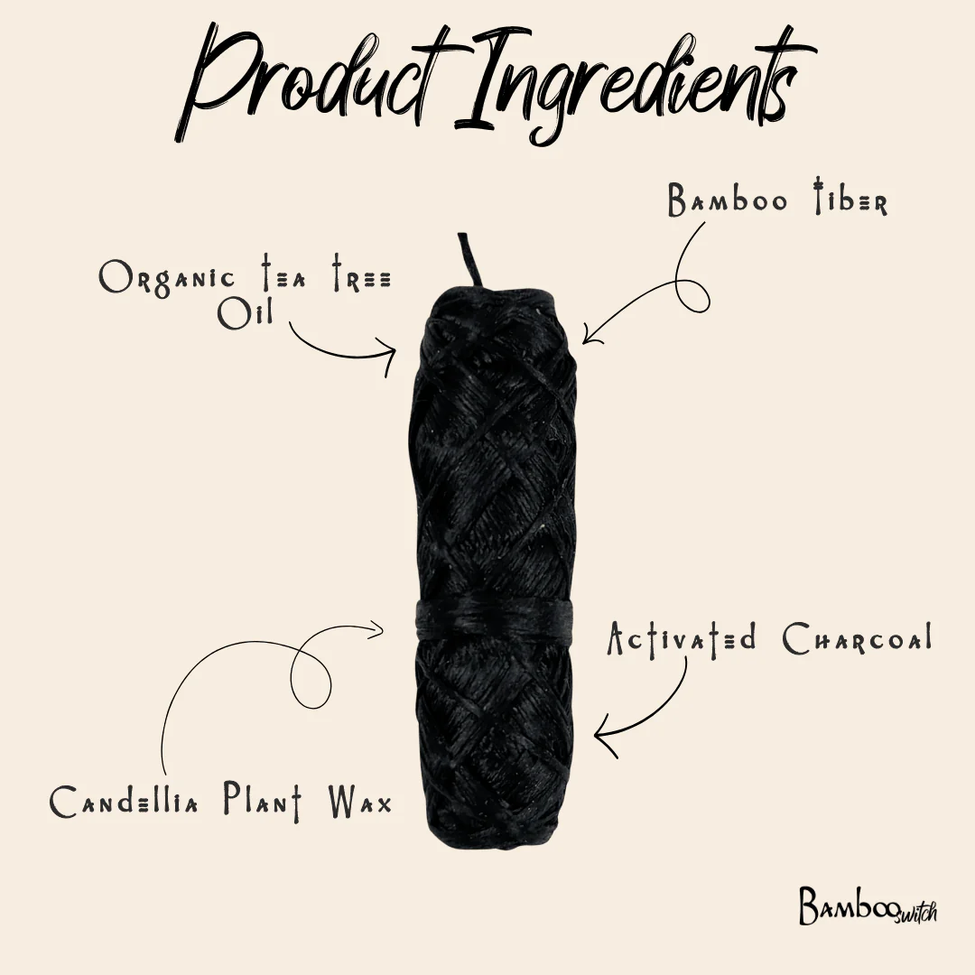 Bamboo Charcoal Floss in Glass Container - Image 6