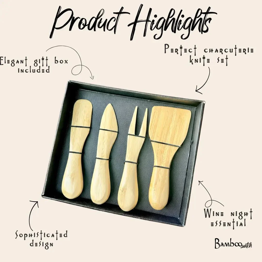 Bamboo Cheese Knife Box Set - Image 4