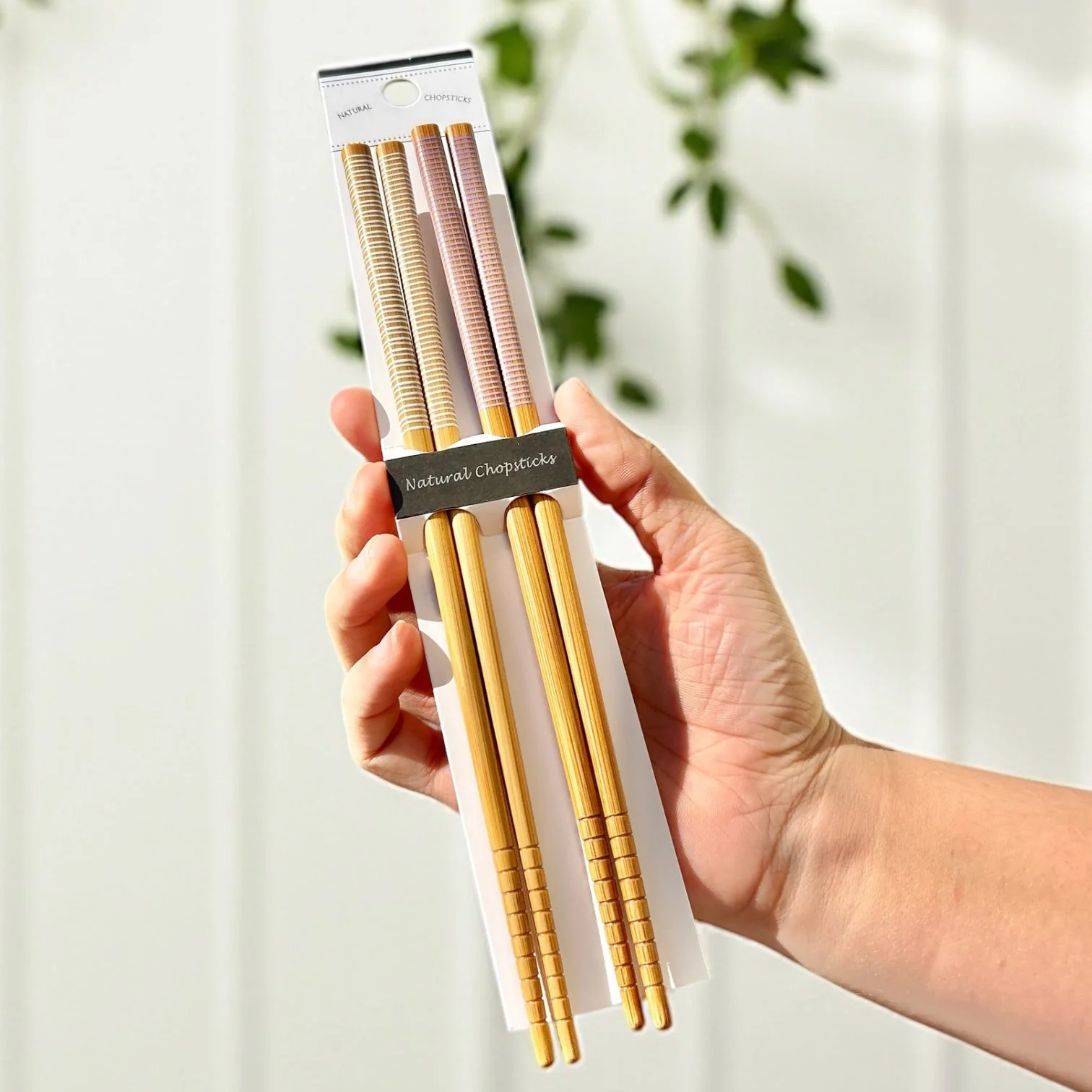 Bamboo Chopstick Set with Color-Grip Options - Image 3