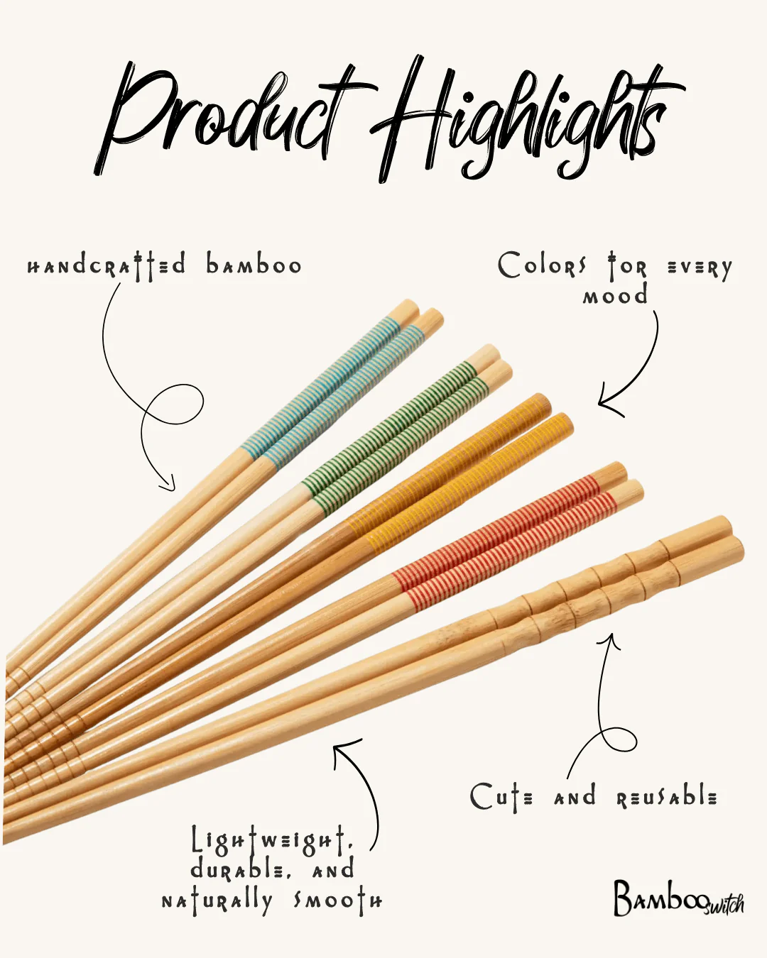 Bamboo Chopsticks | Set of 2 - Image 6