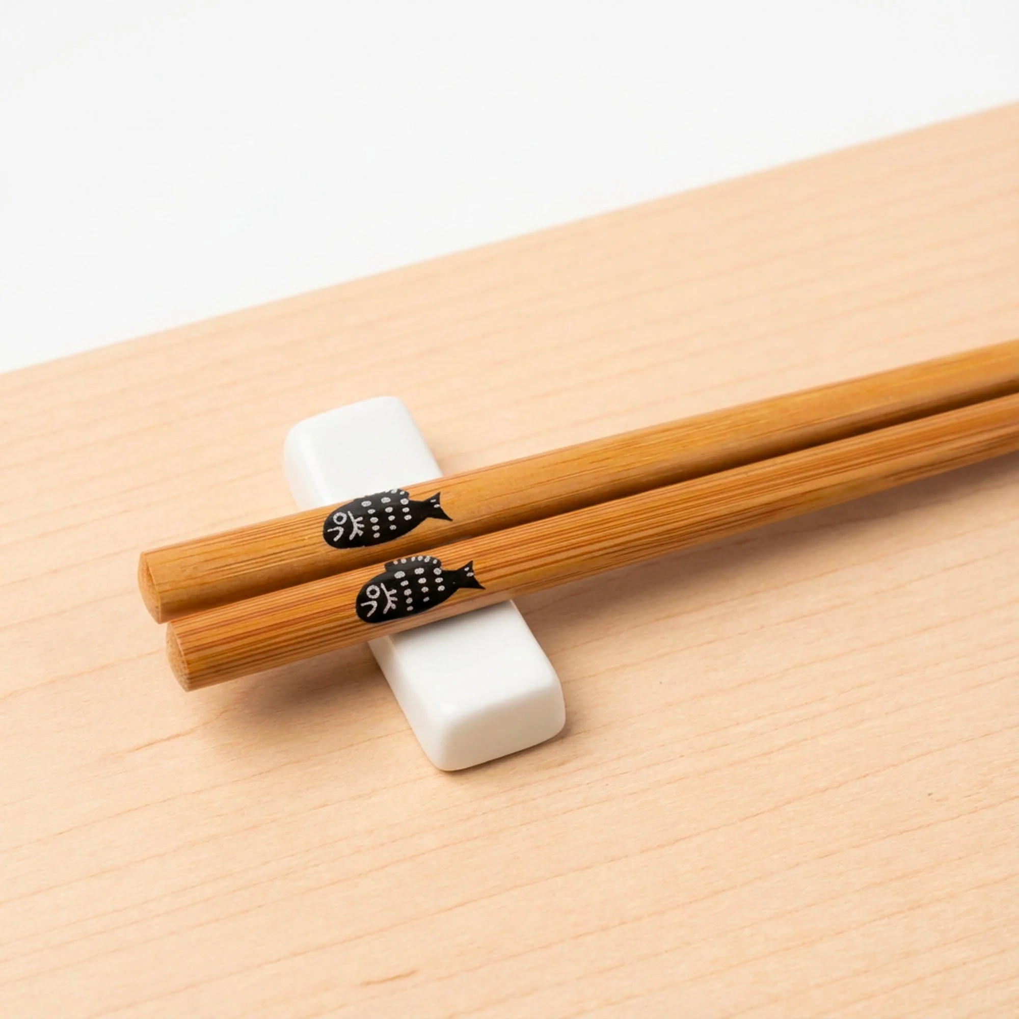 Bamboo Chopsticks with Fish Design | Set of 2