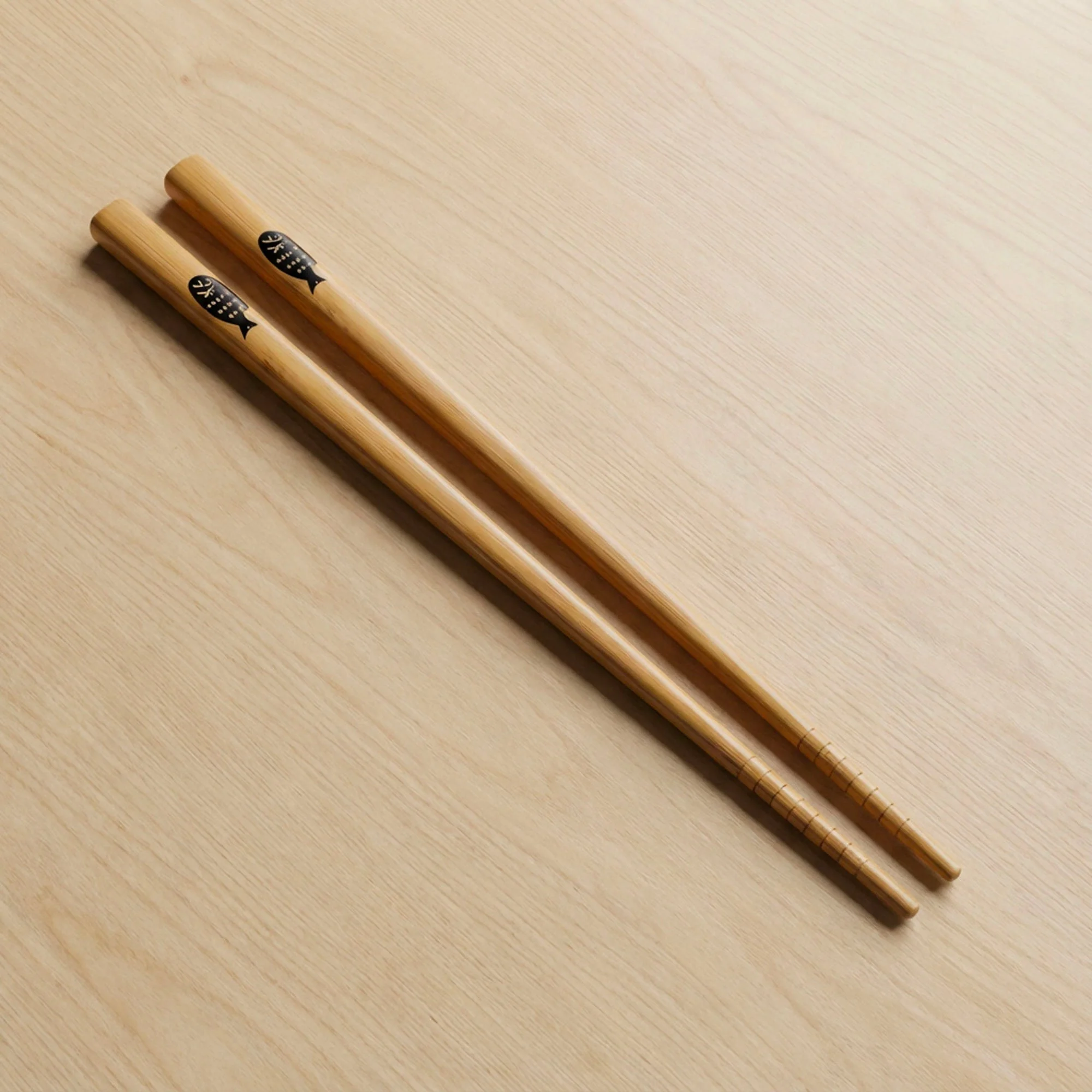 Bamboo Chopsticks with Fish Design | Set of 2 - Image 2