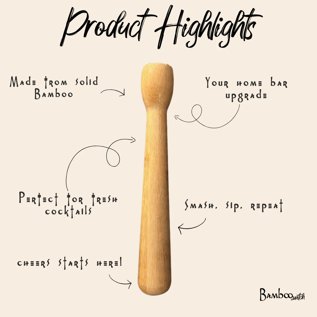 Bamboo Cocktail Muddler - Image 4