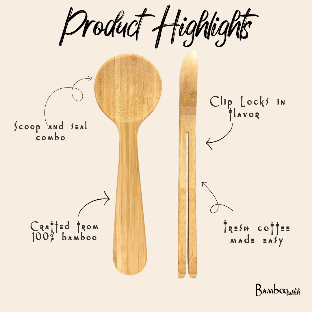 Bamboo Coffee Clip Scoop - Image 4