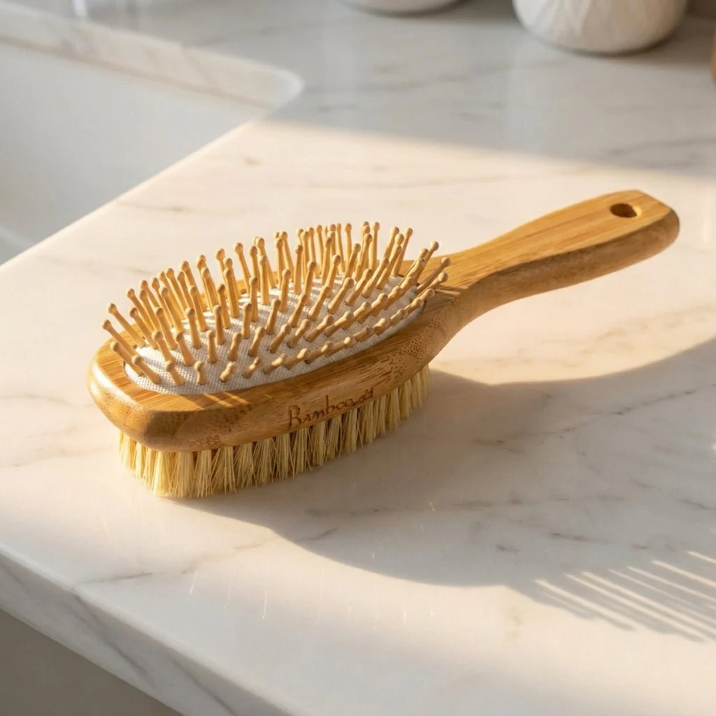 Bamboo Double-Sided Hair Brush - Image 2