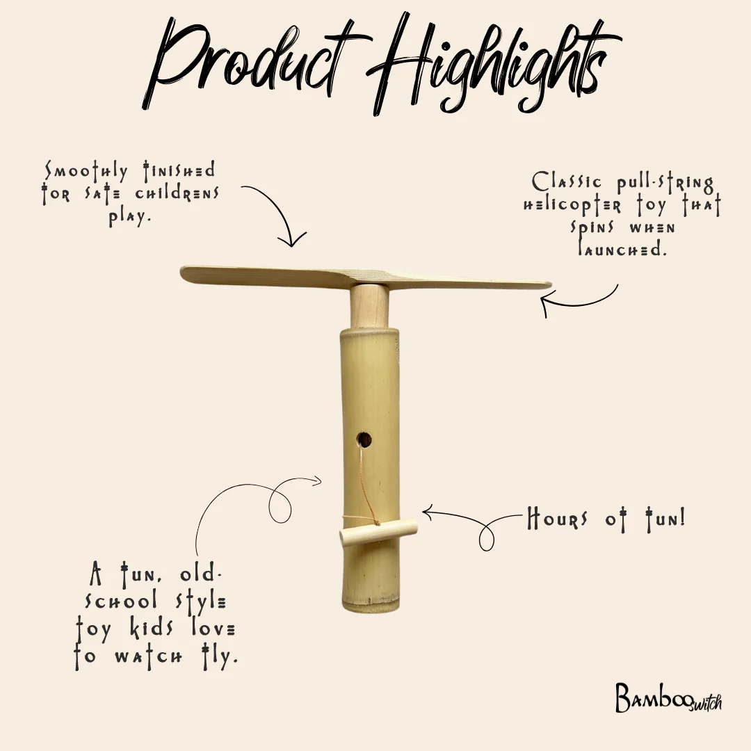Bamboo Dragonfly Copter Kids Toy - Image 4