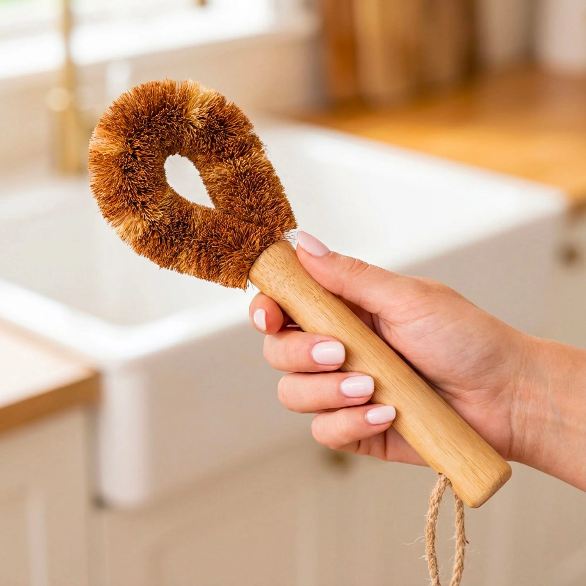 Bamboo Drinkware Bottle Cleaning Brush | Rounded - Image 2