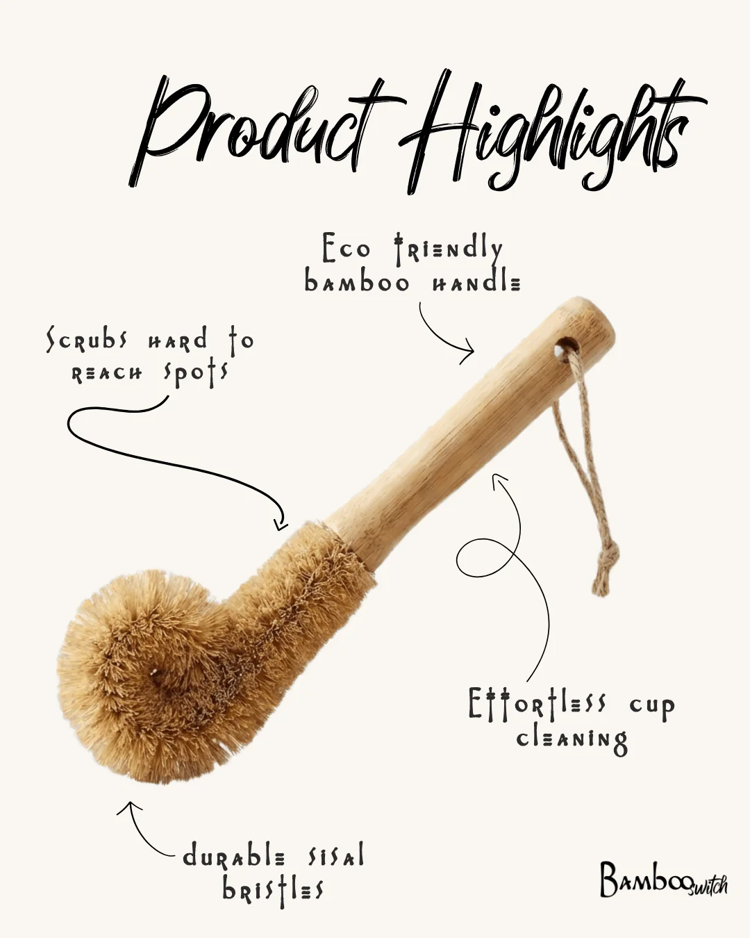 Bamboo Drinkware Cleaning Brush | Straight - Image 6