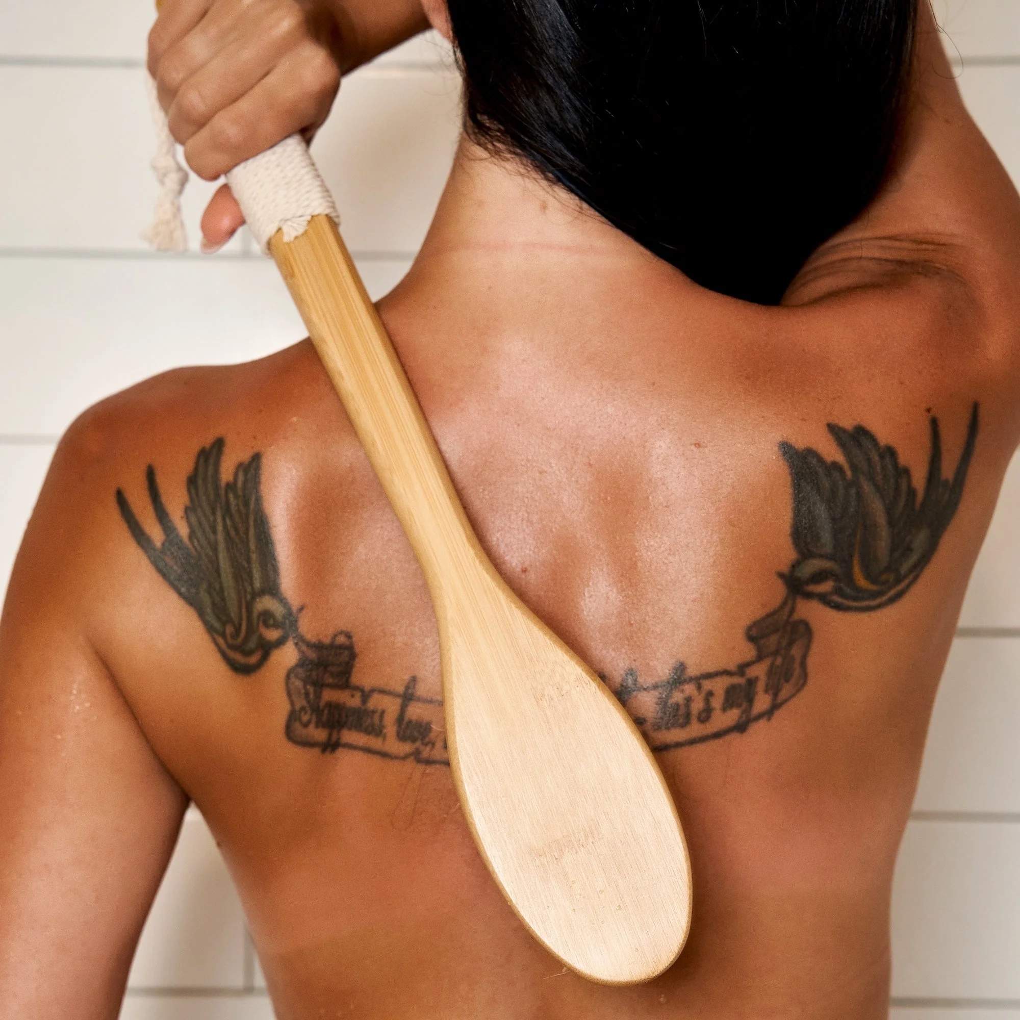 Bamboo Dry Brush | Curved Handle - Image 2