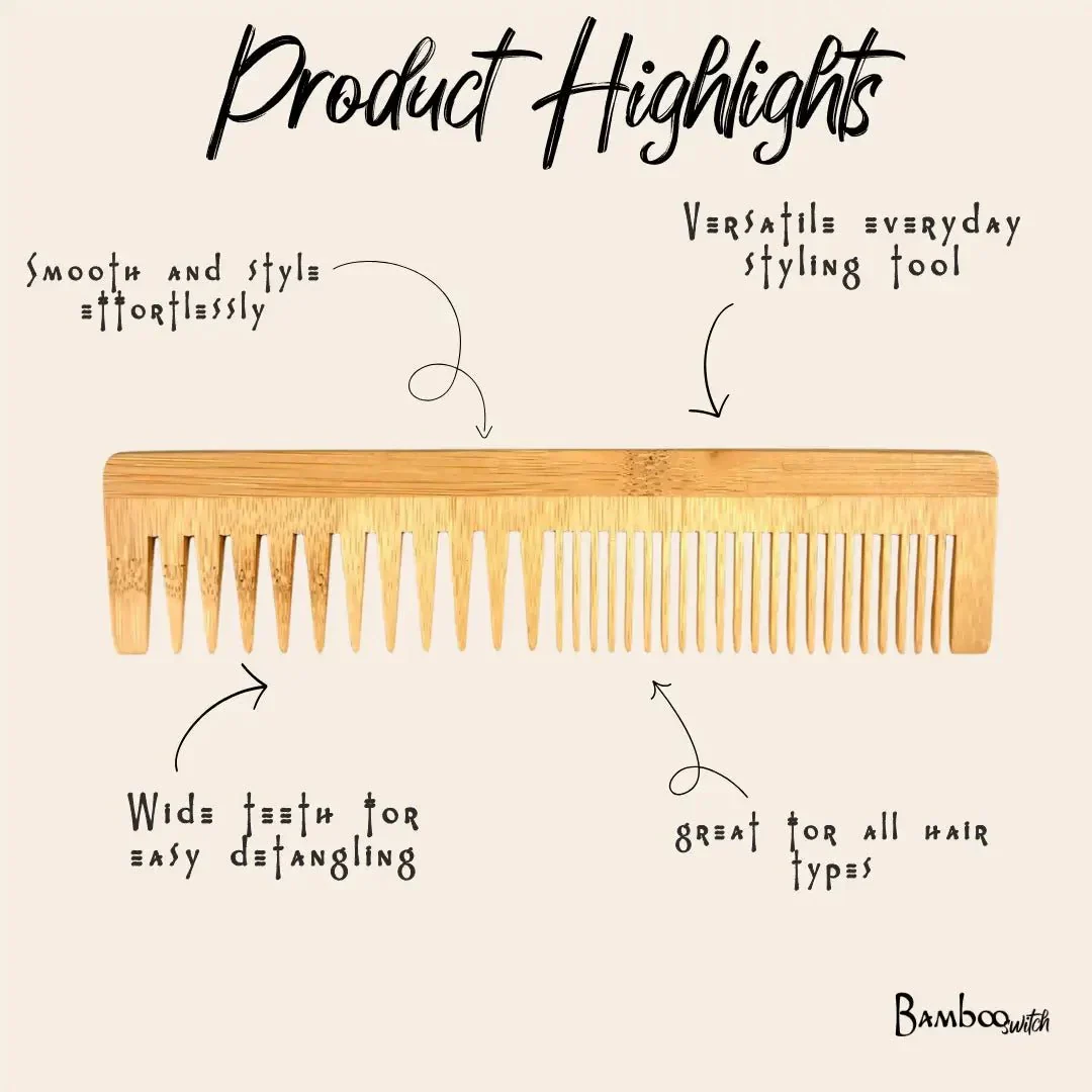 Bamboo Dual Pocket Comb - Image 2