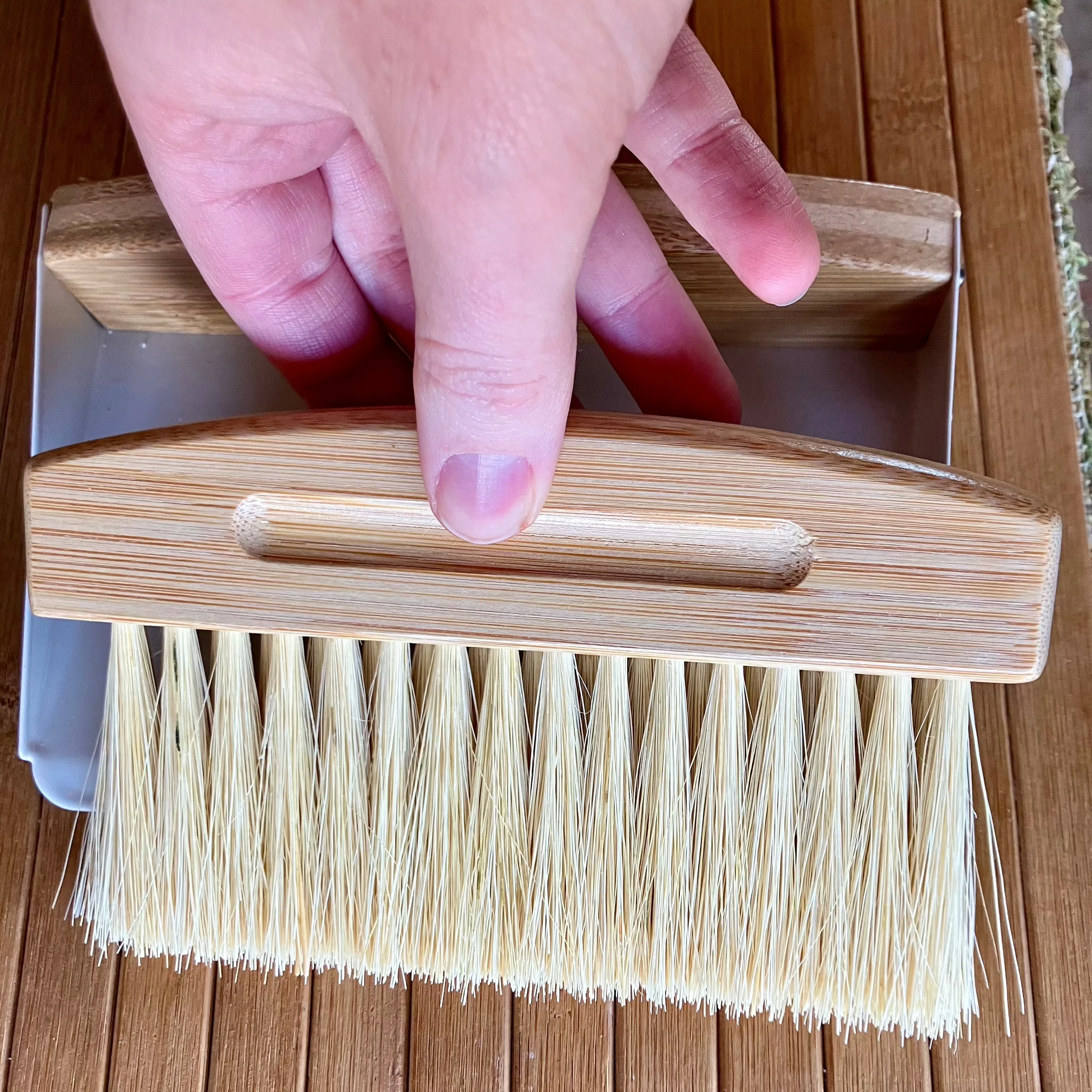 Bamboo Dust Pan With Brush - Image 2