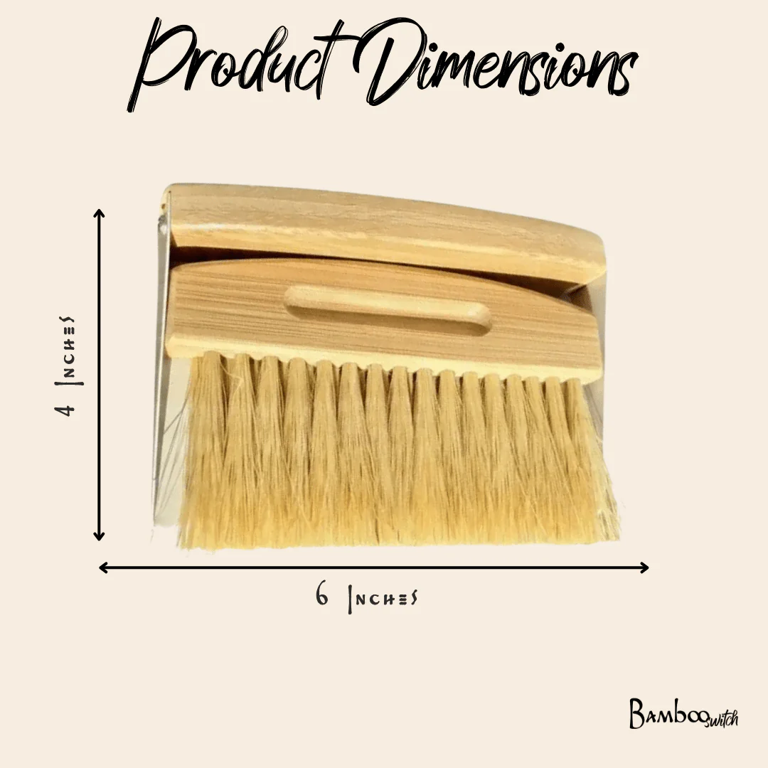 Bamboo Dust Pan With Brush - Image 5