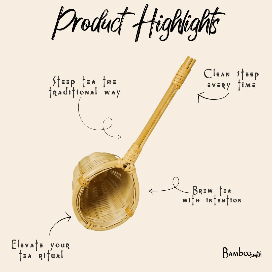 Bamboo Hand Woven Tea Strainer - Image 3
