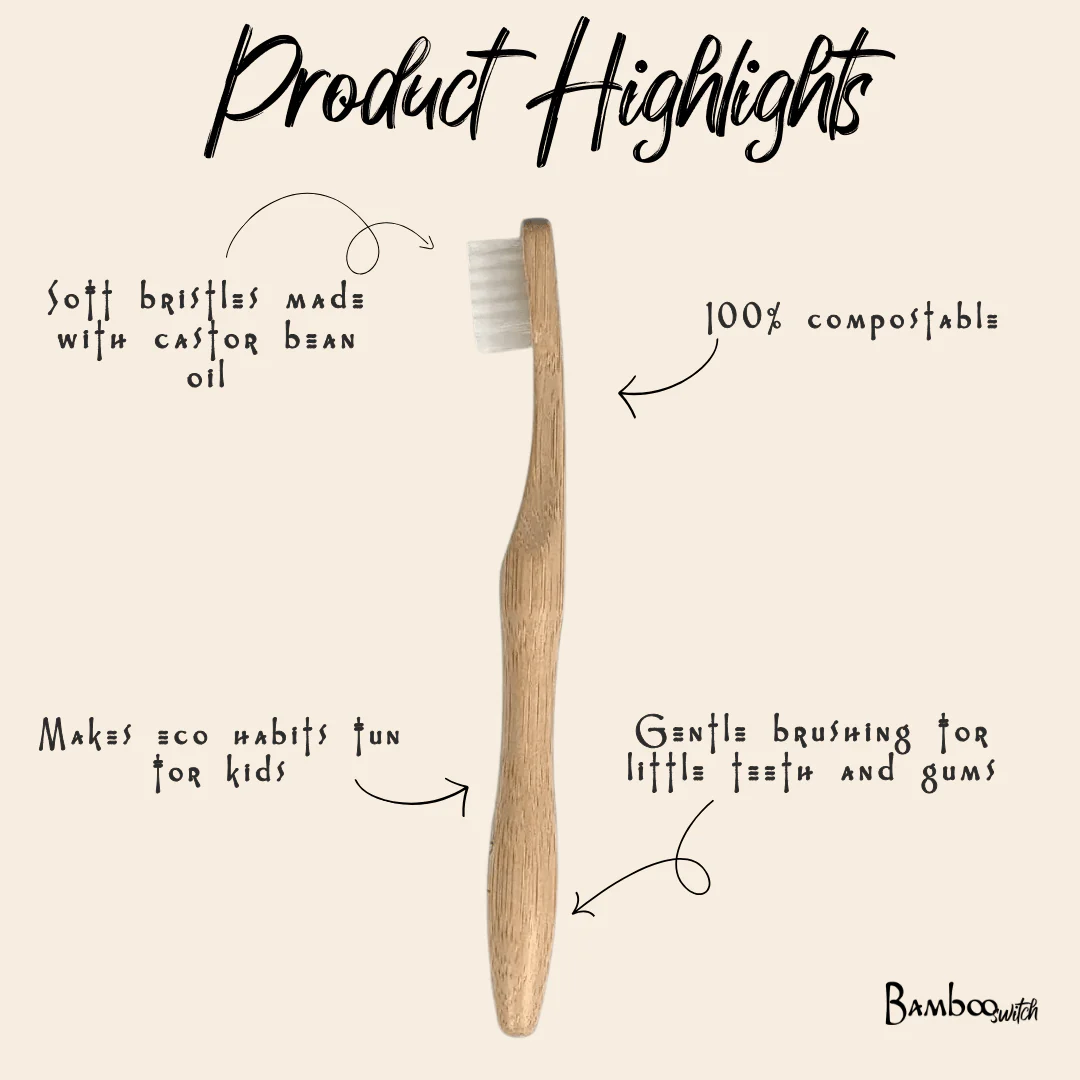Bamboo Kids Toothbrush | Compostable Bristle - Image 6