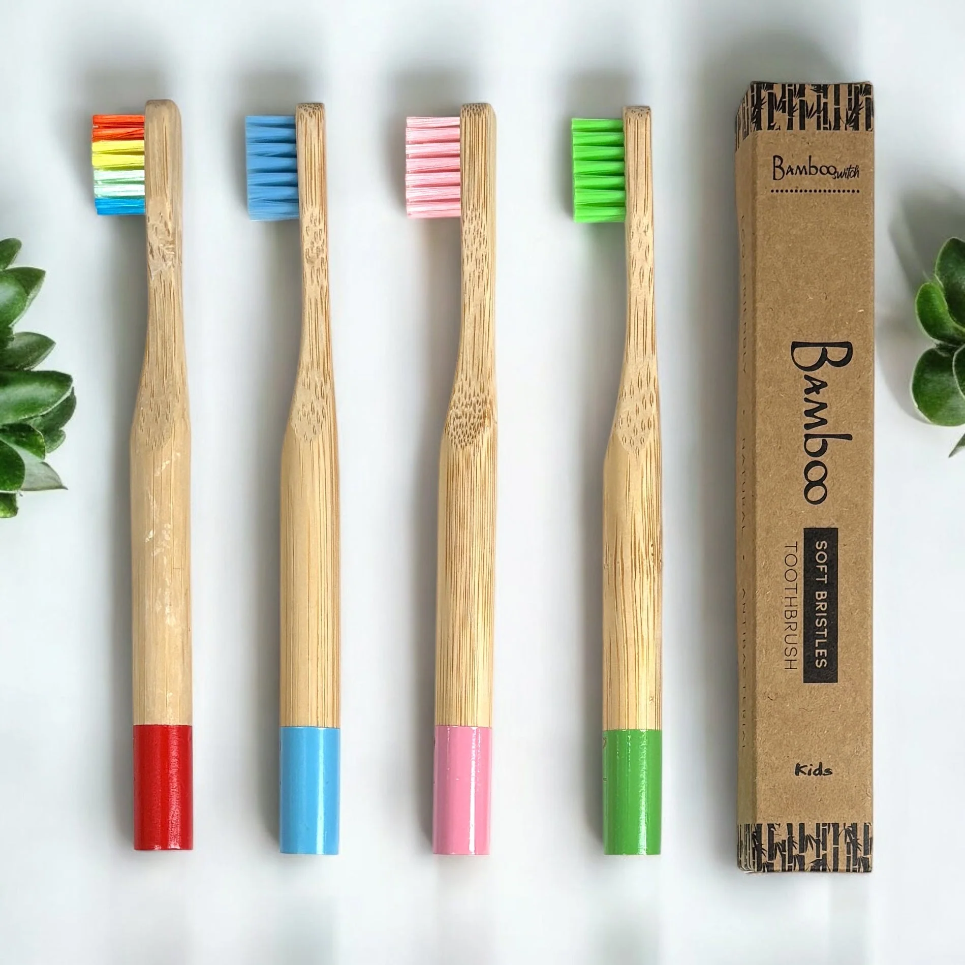 Bamboo Kids Toothbrush | Round Handle - Image 3