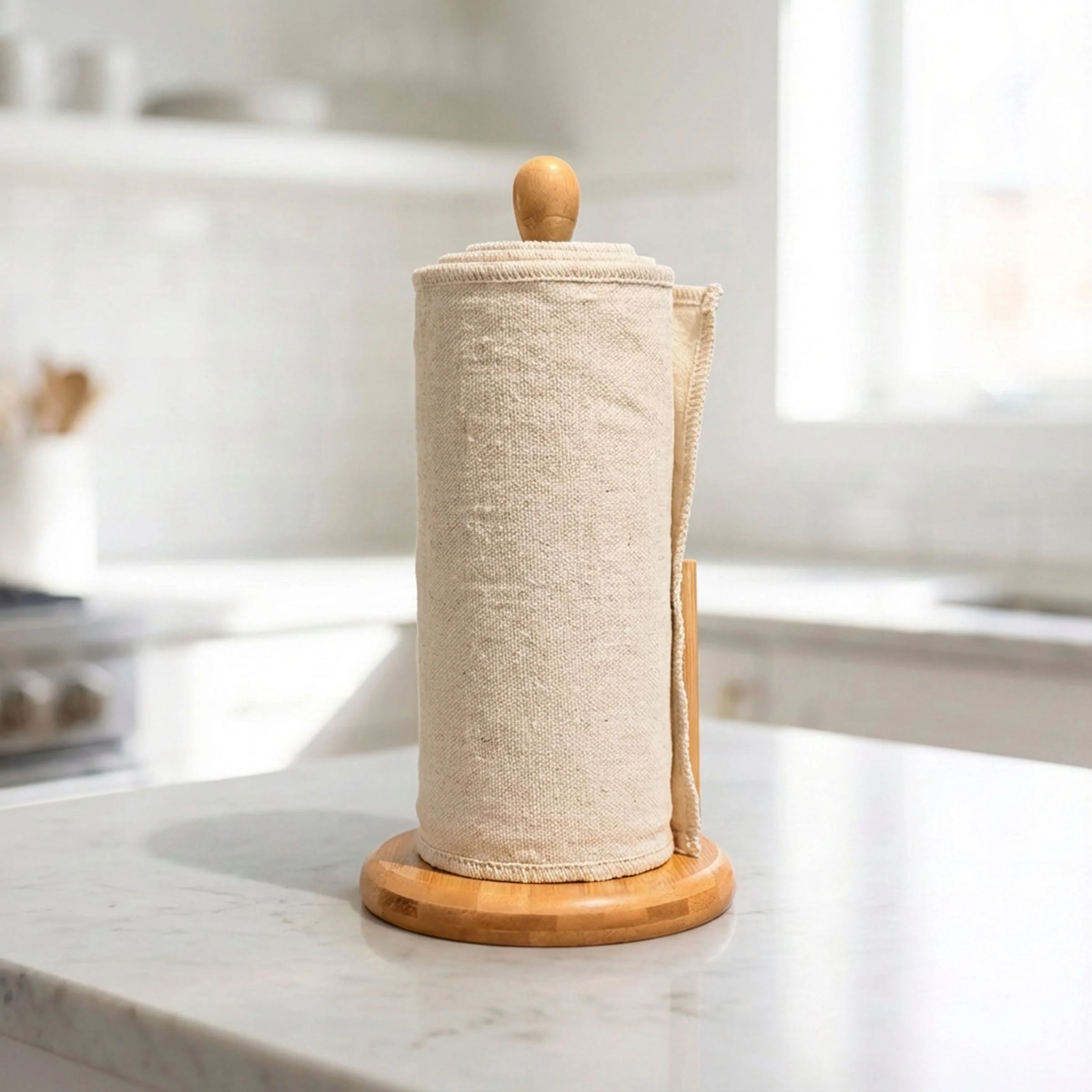 Bamboo Kitchen Paper Towel Holder - Image 2