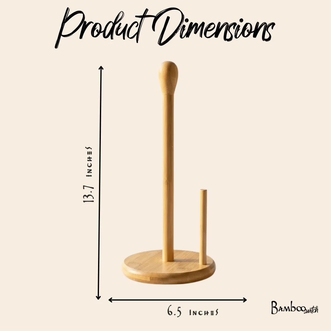Bamboo Kitchen Paper Towel Holder - Image 4
