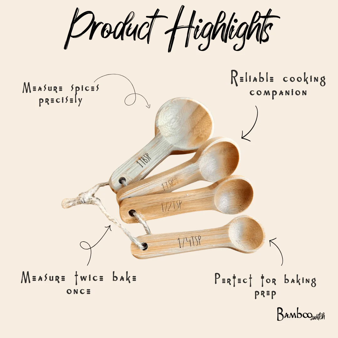 Bamboo Measuring Spoons Set - Image 3