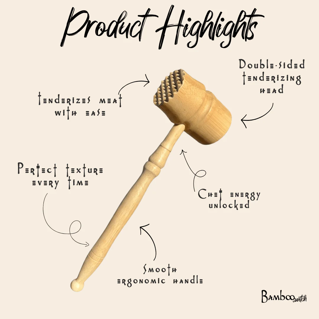 Bamboo Meat Hammer/Tenderizer - Image 3