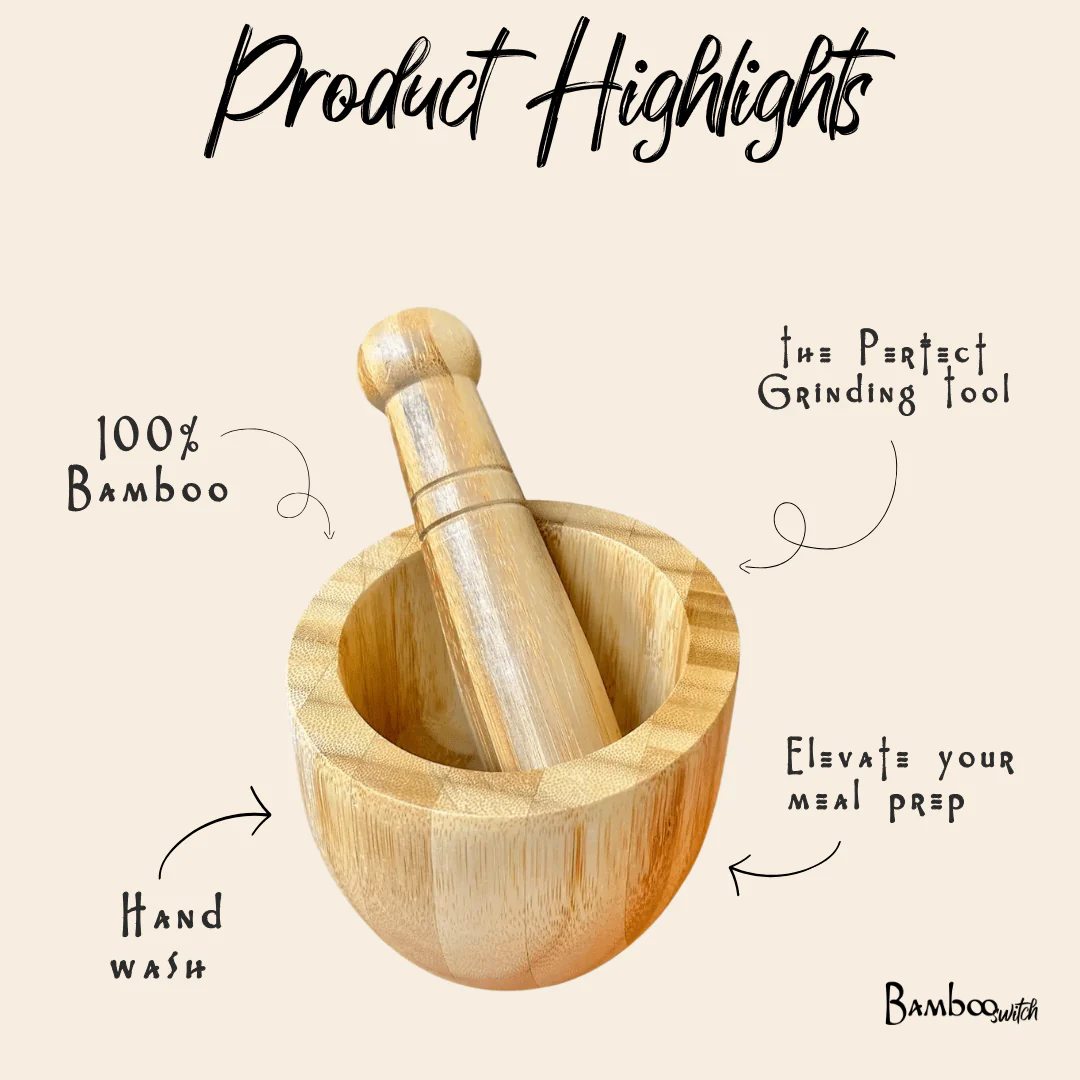 Bamboo Mortar & Pestle - Image 4