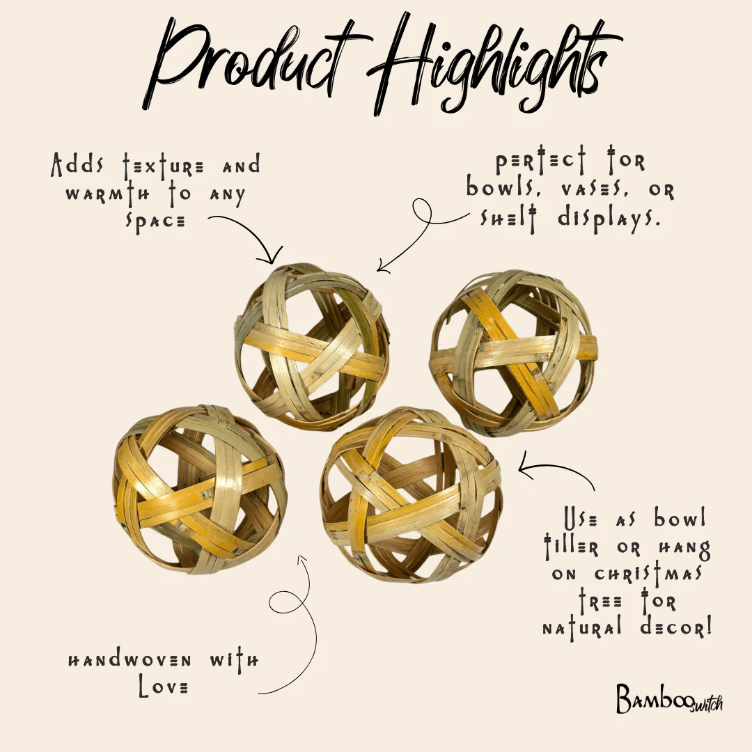 Bamboo Ornament | Handwoven | Decorative Ball - Image 6
