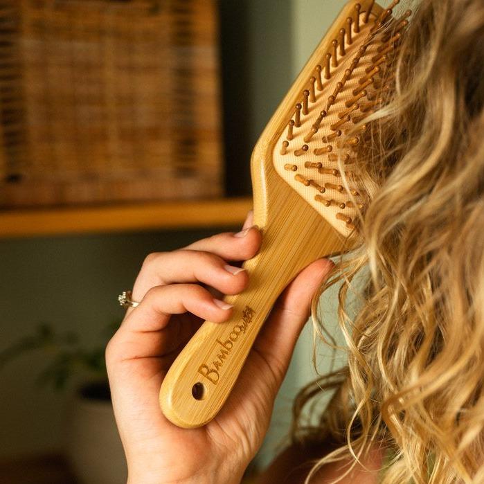 Bamboo Paddle Hair Brush | Classic Handle - Image 2