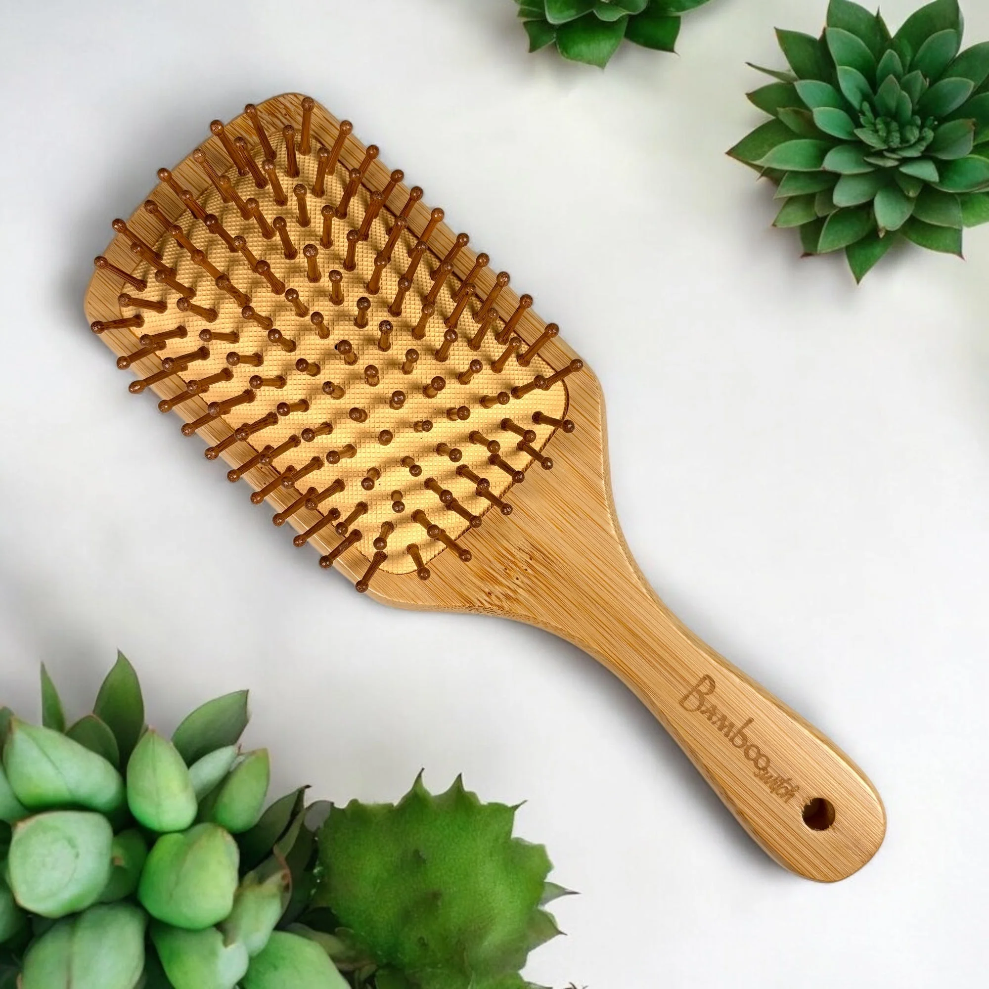 Bamboo Paddle Hair Brush | Classic Handle - Image 3